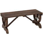 Rustic Wooden 2-person Bench Wheel-shaped Legs Reinforced | Brown