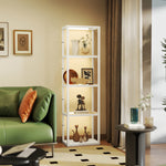 Led Floor Lamp With Glass Shelves, Dimmable Room Lamp | White