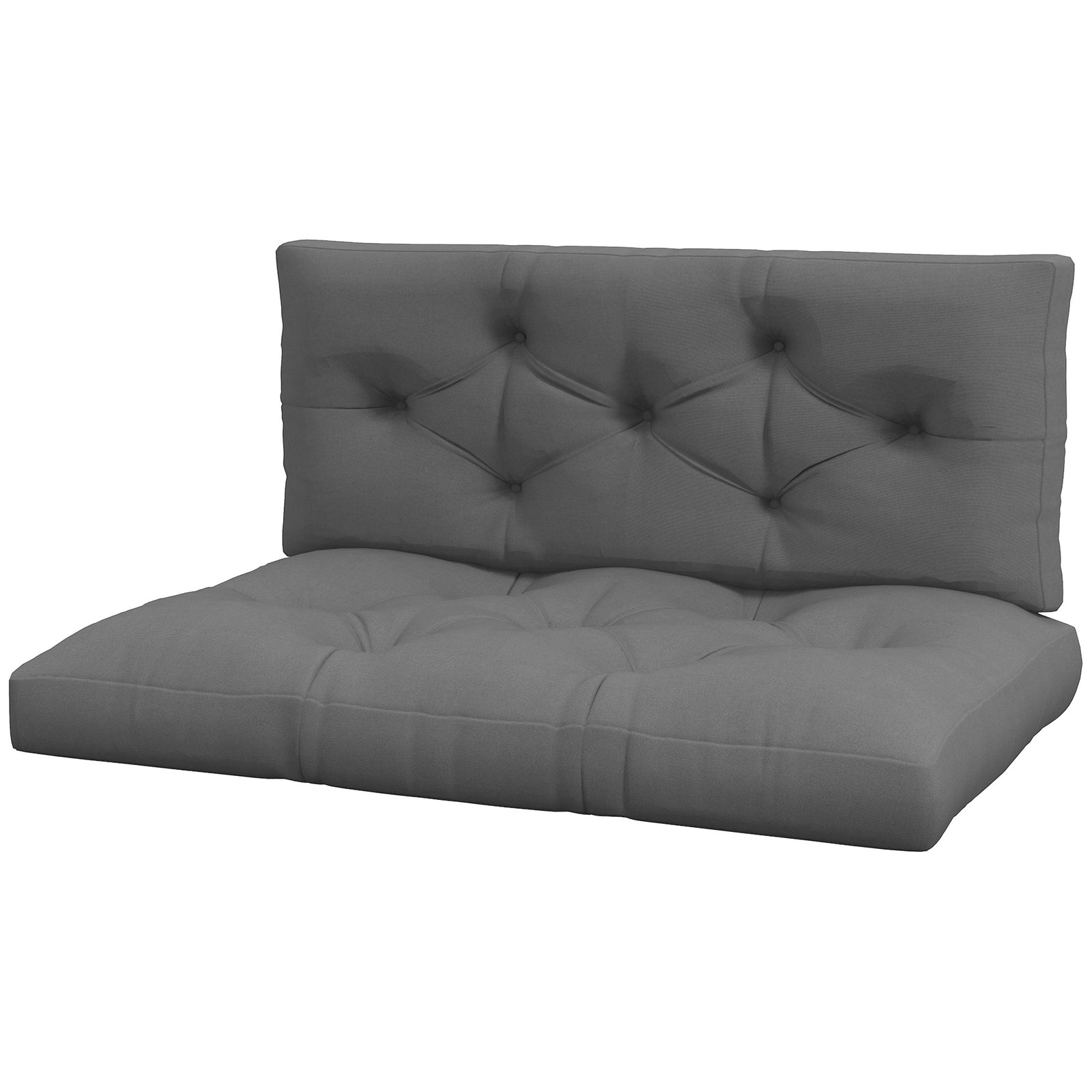 2 Seater Seat Cushions Water Repellent With Back Cushion | Charcoal Gray