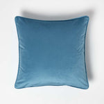 Filled Velvet Cushion With Piped Edge 46 X 46 Cm | 45cm x 45cm | Turquoise