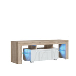 Floe Tv Unit 130cm With Led Lights | Natural Oak