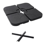 3m Banana Cantilever Patio Parasol For Outdoor Sunshade And Rain With A Cross Base And A Square Base | One Size | Black