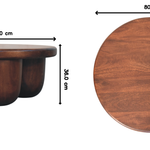 Clara Sculpted Coffee Table Rounded pillar-style legs, Brown