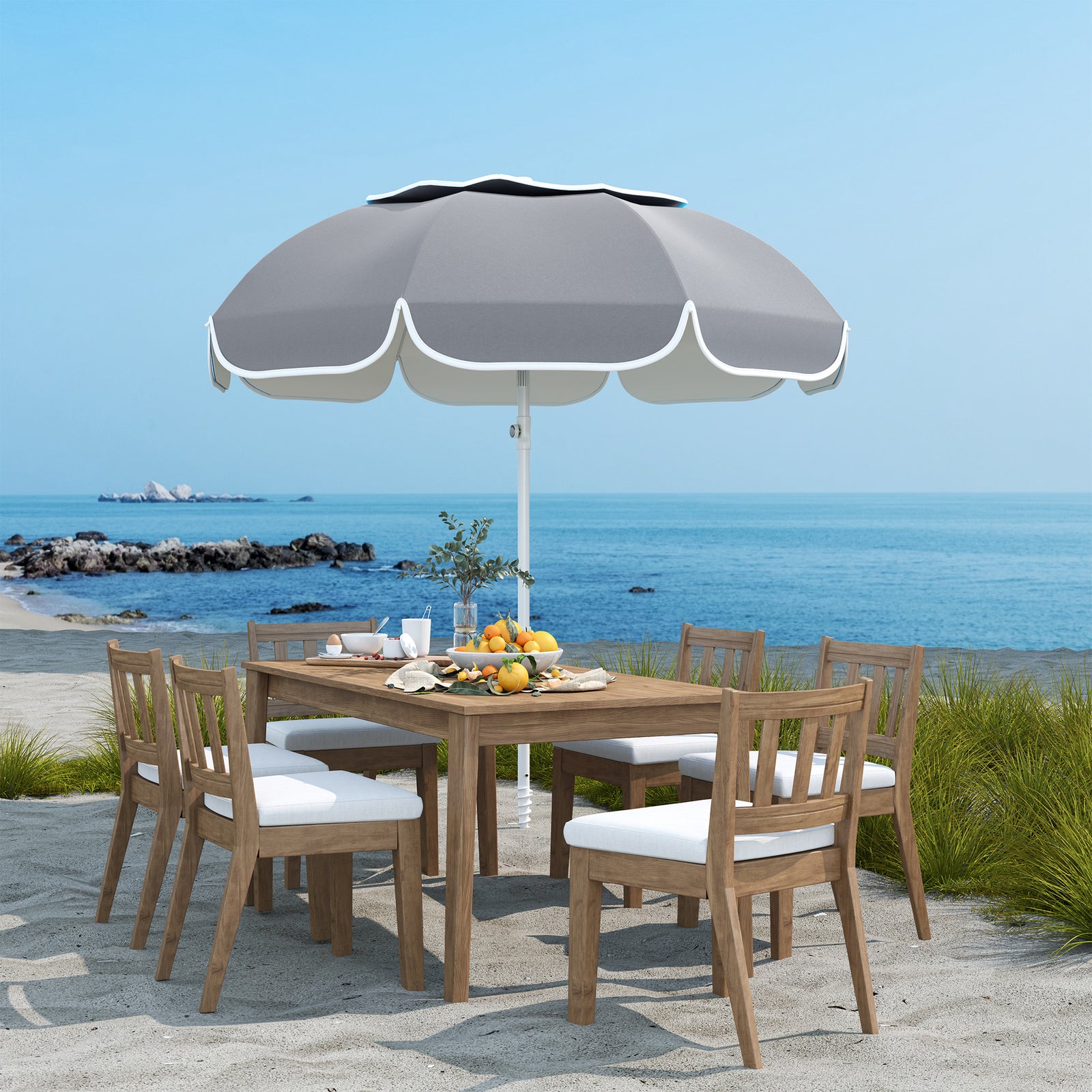 Beach Umbrella, Portable With Sand Anchor