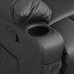 Manual Recliner Chair W/ Footrest Cup Holder | Black