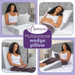 Bed Wedge Pillow For Bed, Memory Foam, Orthopaedic Support For Sleeping, Acid Reflux, Gerd, Snoring & Back Pain Washable