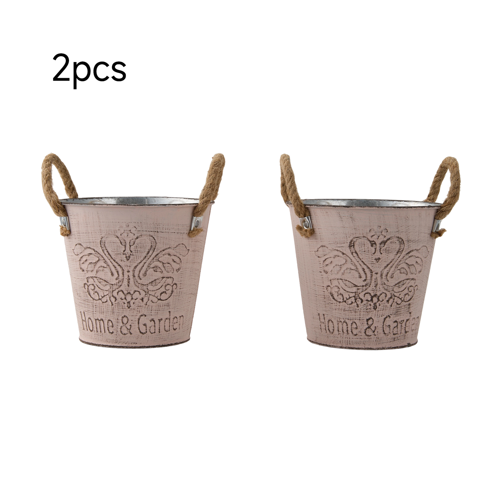 Breeins Set Of 2 Vintage Wrought Iron Flower Pots