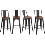 4 Pcs Industrial Vintage Metal Bar Stools | Set of 4