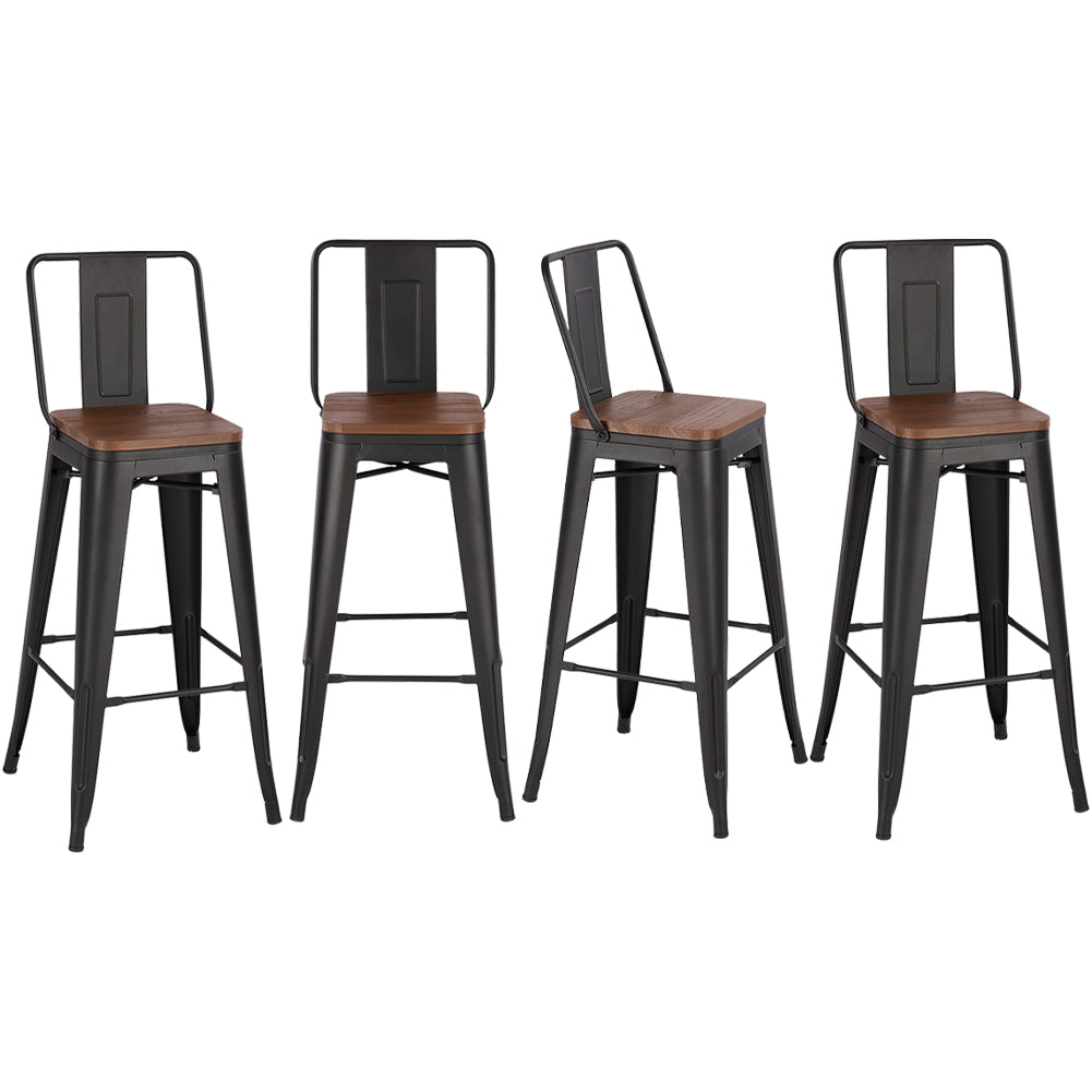 4 Pcs Industrial Vintage Metal Bar Stools | Set of 4