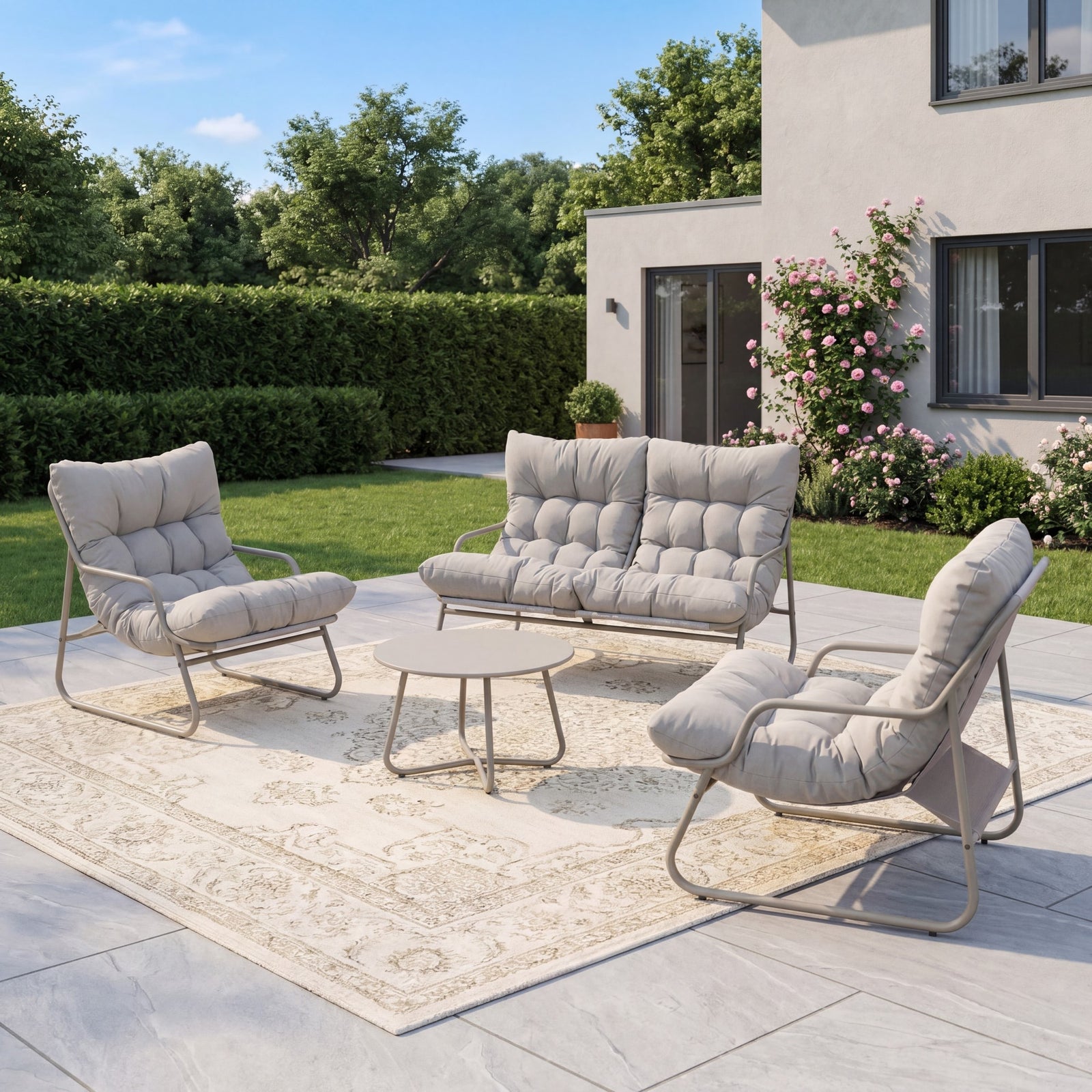 Calmo 4 Seat Patio Conversation Set | Beige