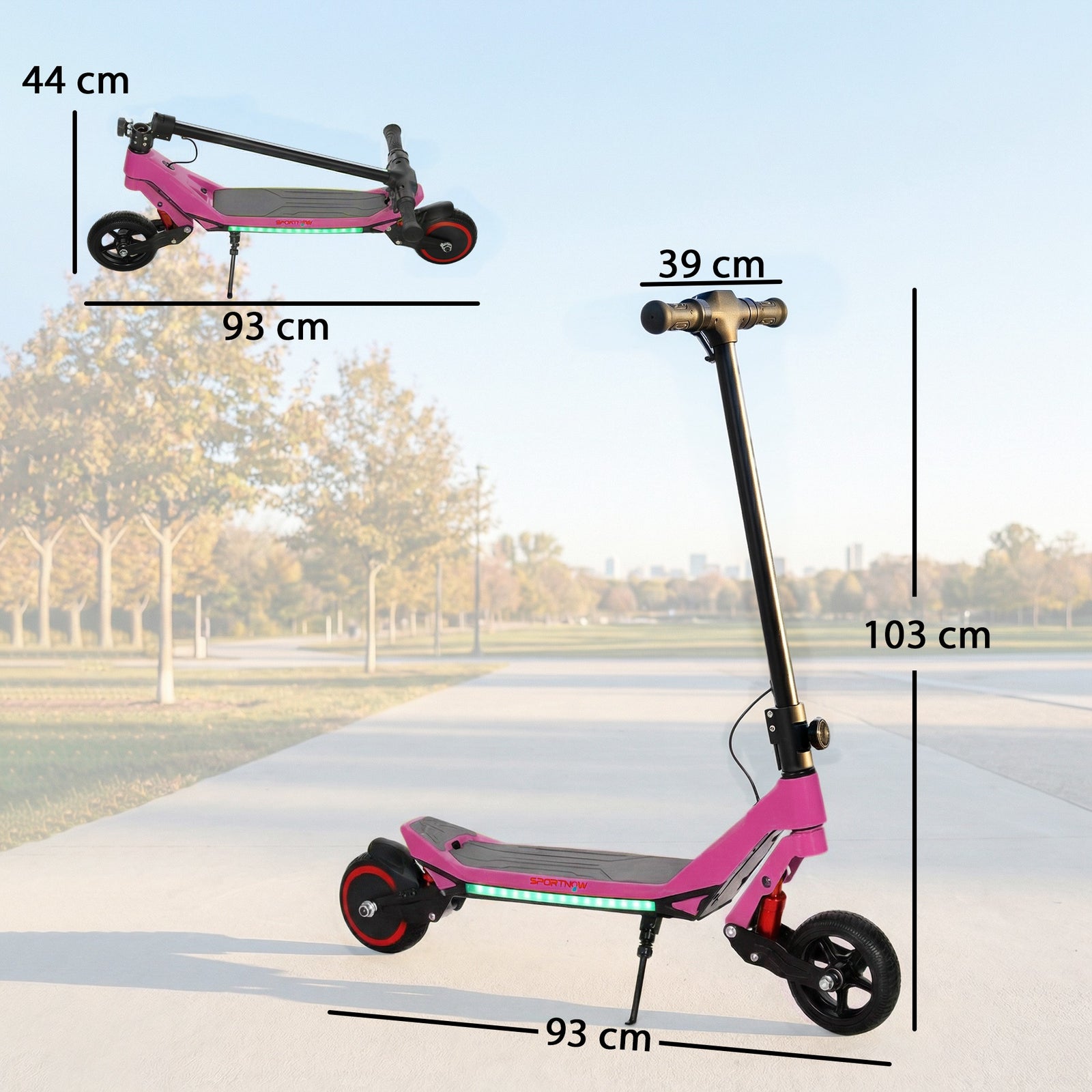 Electric Scooter For Kids, Foldable E Scooter For Age Age 6+ | Pink