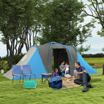 4-6 Man Large Camping Tent With 2 Bedroom And Living Area | Blue