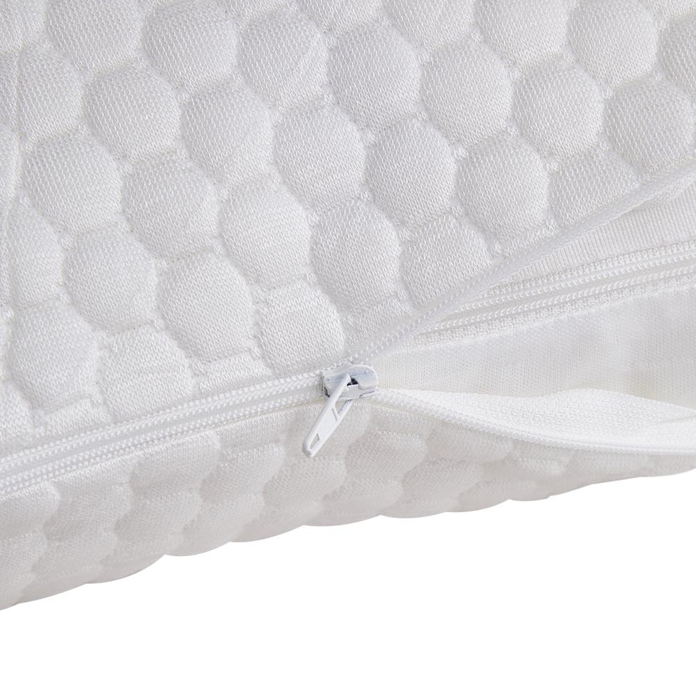 Bamboo Fiber Fabric Shredded Memory Foam Adjustable Medium Bed Pillows | Queen
