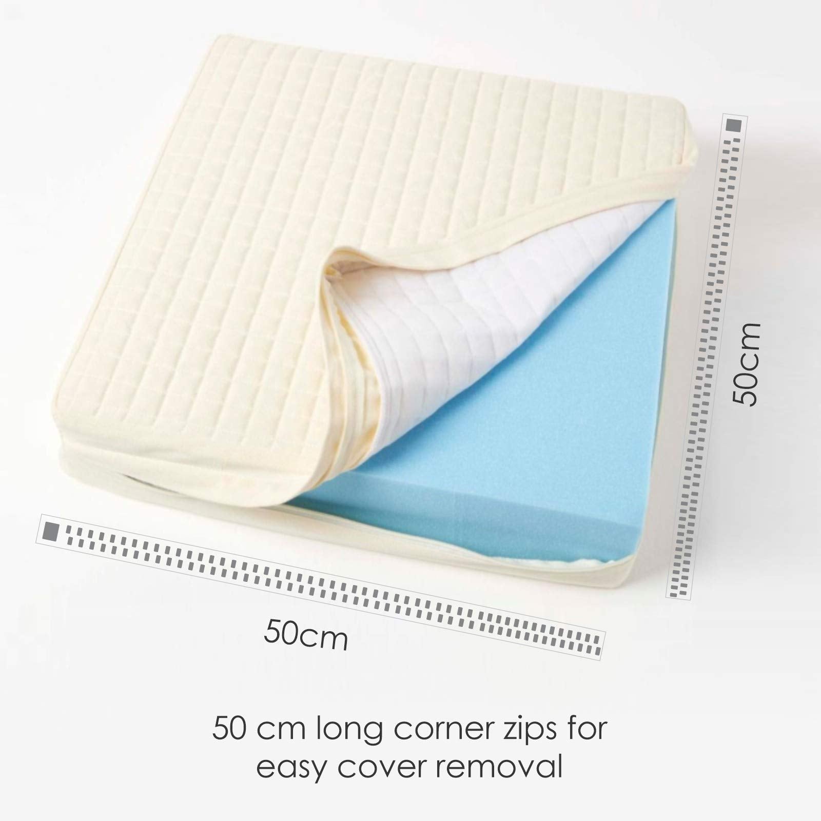 Cotton Orthopaedic Foam Armchair Booster Cushion | 50cm x 50cm | Cream