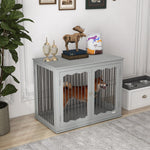 Dog Crate Furniture W/ Three Doors, Locks, Latches