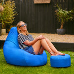Recliner Indoor Outdoor Bean Bag Chair & Pouffe Chair | Blue