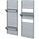 Wall Mounted Plant Stands Set Of 2 With Shelves And Trellis | Gray