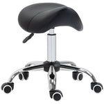 Pu Leather Saddle Stool W/ Moulded Padded Seat Adjustable | One Size | Black