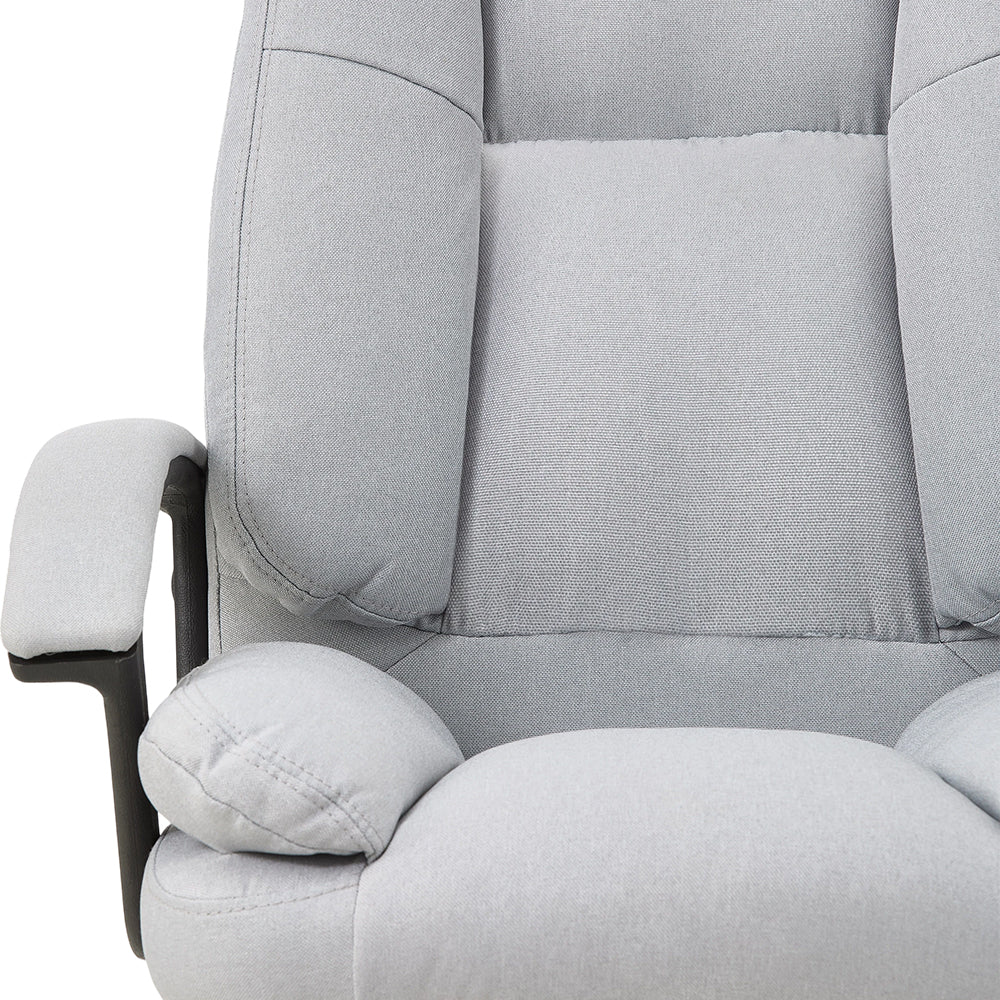 Linen Office Chair With High Back, Adjustable Gas Lift, 360° Swivel & Armrests