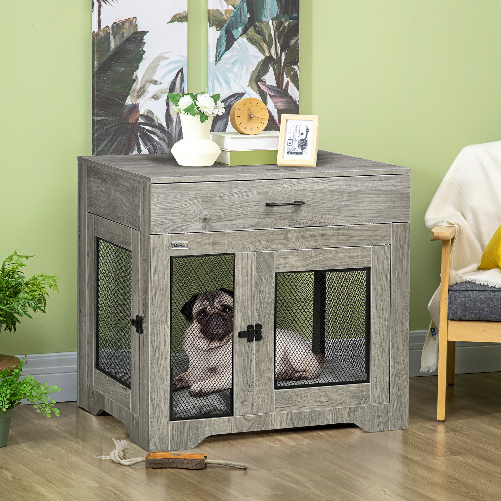 Double-door Dog Furniture Crate - Medium Dogs