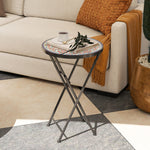 Mosaic Garden Table, 35.5cm Folding Coffee Table | Multi Colour