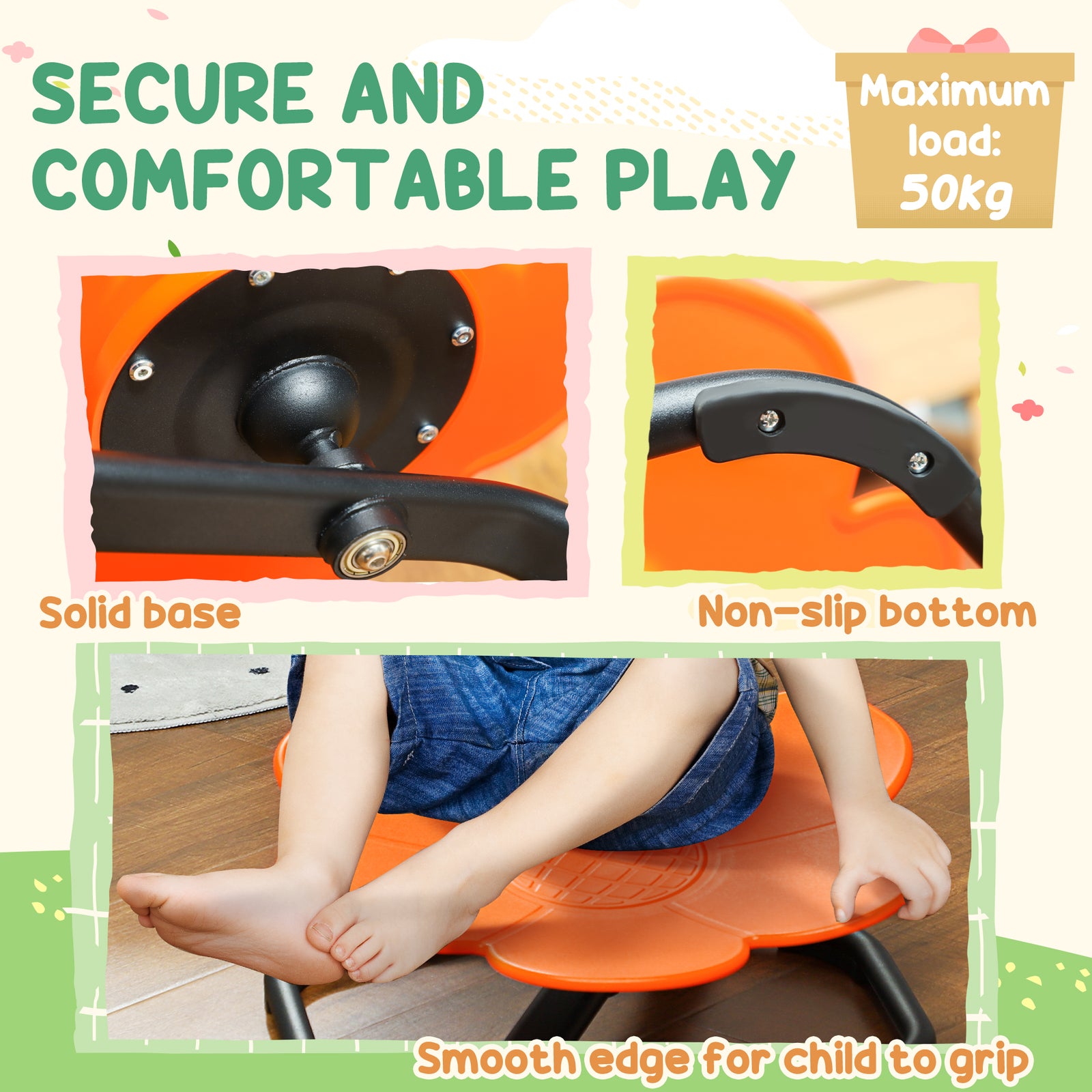 Sensory Spinning Chair For Autism Kids, For Coordination & Balance | Orange