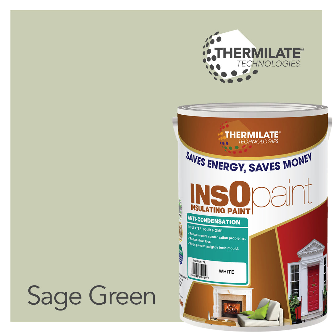 Insopaint Anti Condensation Paint - Stops Condensation On Interior Walls & Ceilings | 5l | Sage Green