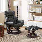 Massage Recliner Chair With Footstool Adjustable Backrest | One Size | Black