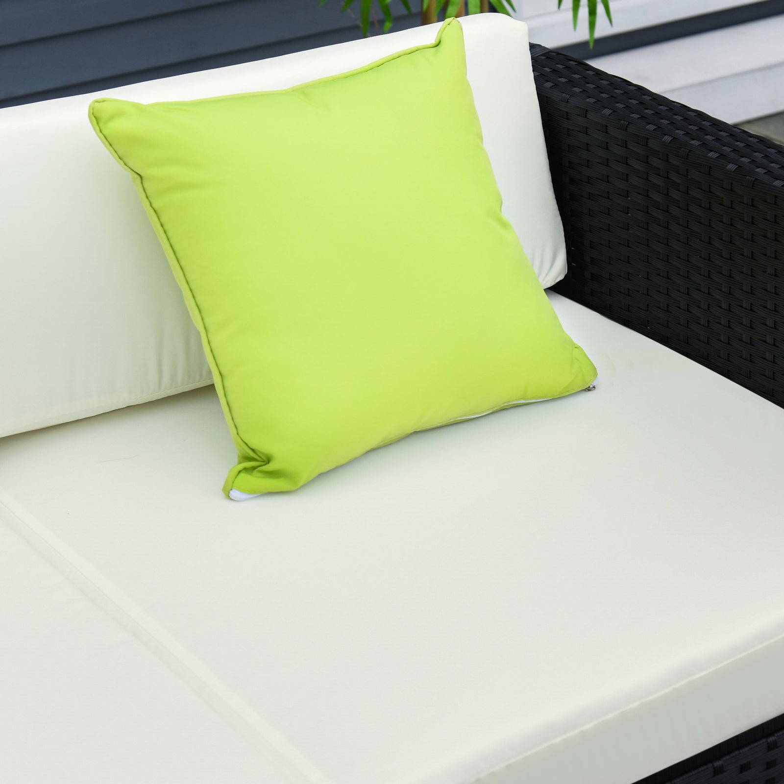 5 Pieces Rattan Sofa Set Wicker Sectional Cushion Patio | Black