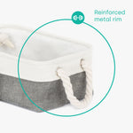 Livivo Set Of 3 Medium Fabric Storage Baskets With Rope Handles