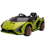 Lamborghini Sian 12v Kids Electric Ride On Car Toy W/ Remote Control | Green