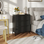 HOMCOM Chest Of Drawers, 3 Fabric Drawer Dresser, Aluminium Handles