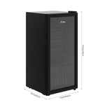 Glass Door Beverage Cooler With Led Light | 99l | Black