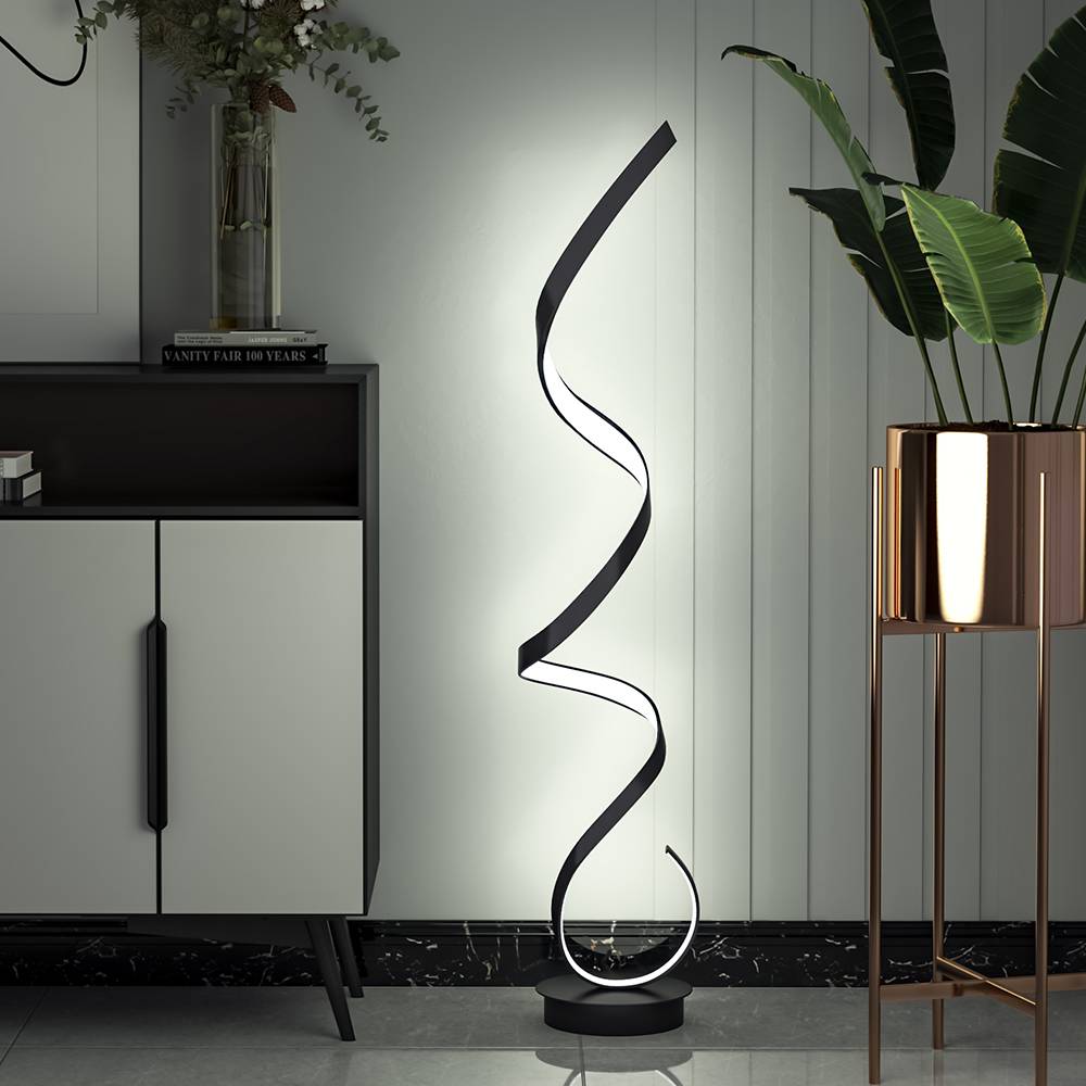 Contemporary Led Spiral Floor Lamp In White Light For Living Room