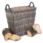 Wicker Grey Rectangular Log Basket | Small | Brown