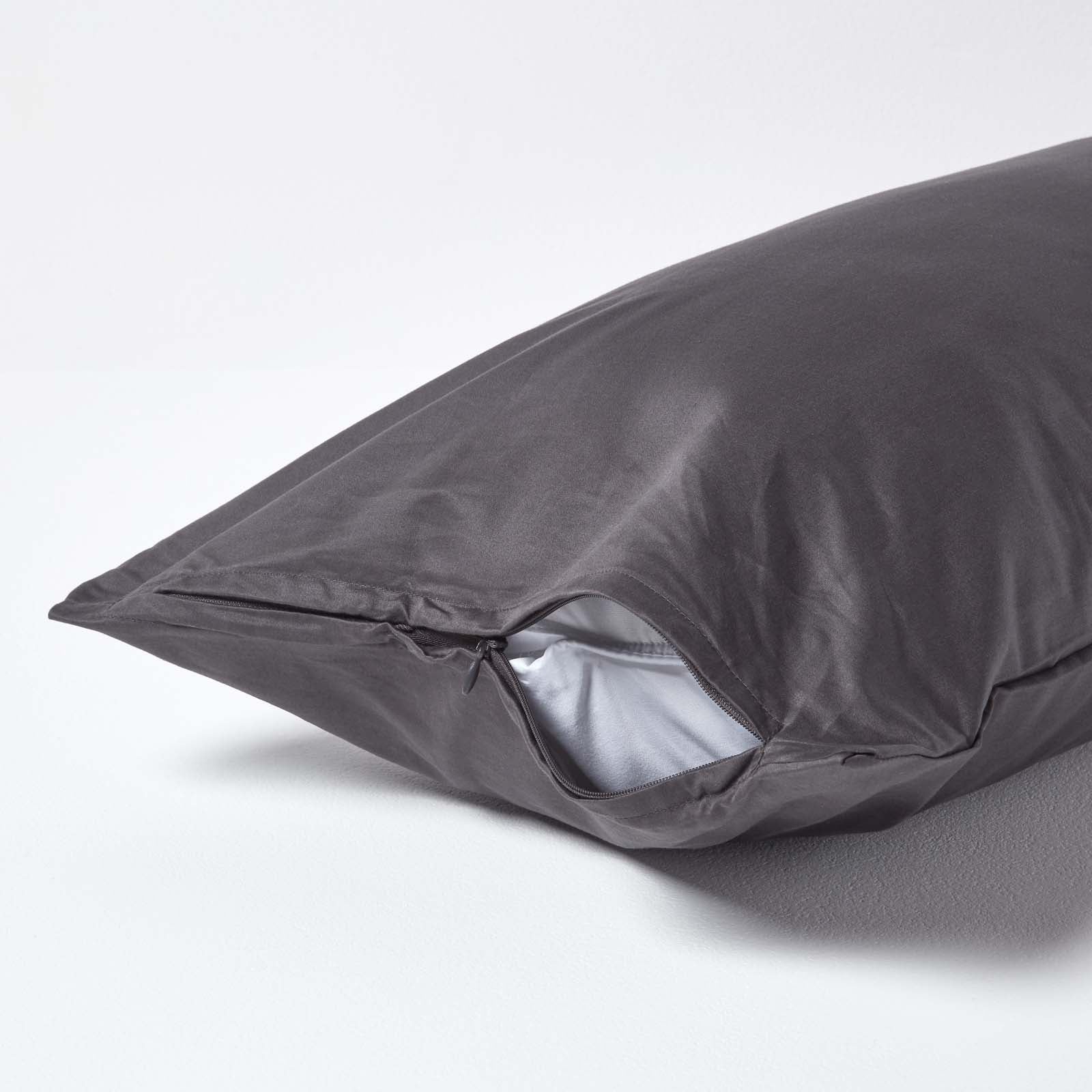 European Size Egyptian Cotton Pillowcase 1000 Tc | 40 x 80cm | Charcoal Grey