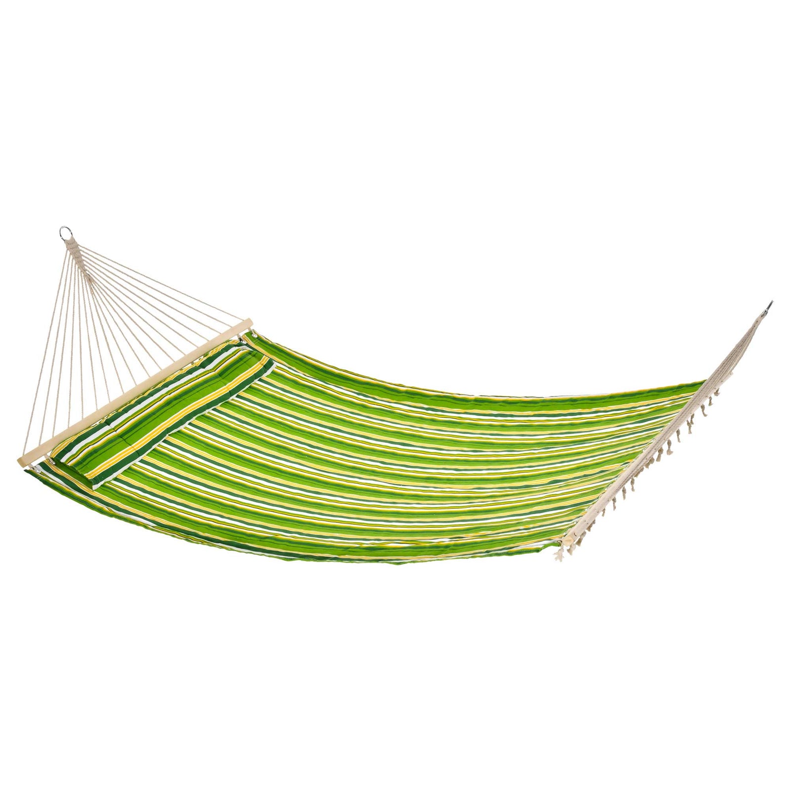 Double Cotton Hammock Camping Stripe Hanging Bed With Pillow