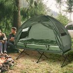 1-person Foldable Camping Tent With Sleeping Bag | Green
