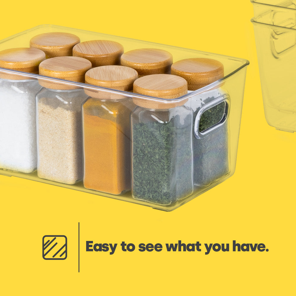 Livivo Set Of 3 Clear Multi Purpose Storage Tubs With Handles