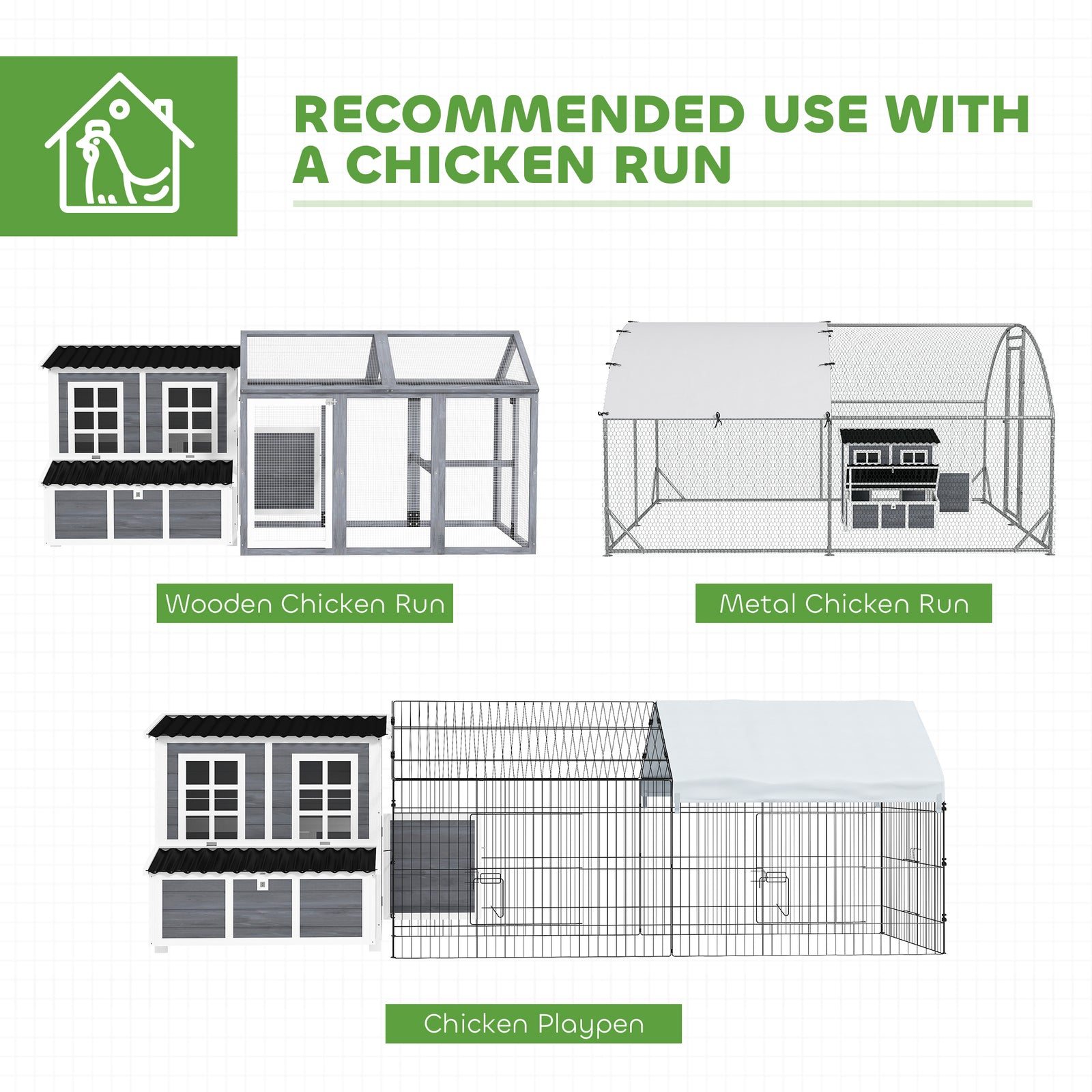 Wooden Chicken Coop W/ Nesting Box For 2-4 Chickens, 100 X 86 X 100cm