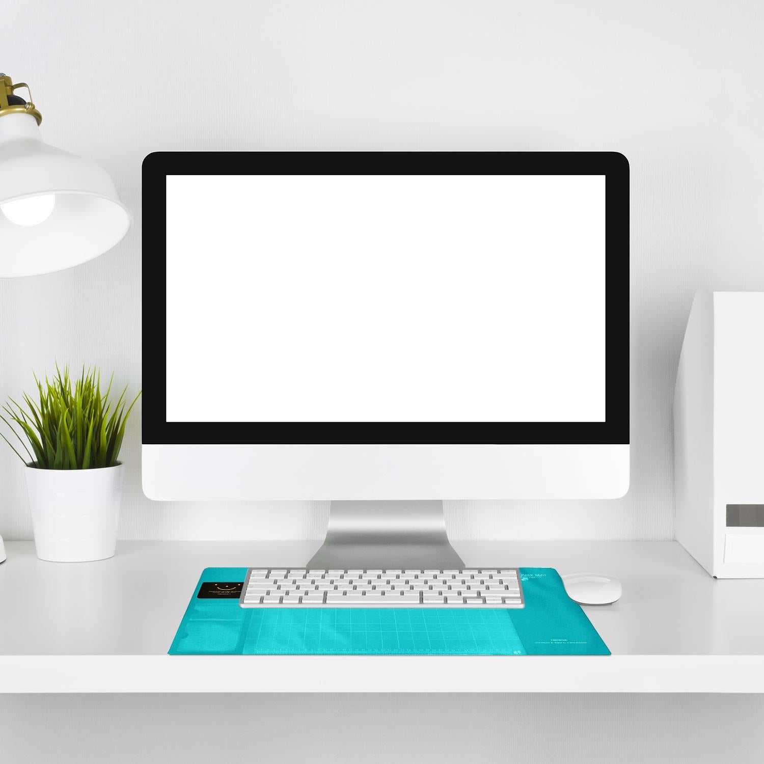 Multifunctional Office Desk Mouse Mat Eco-friendly Pvc+ds Materials - Blue