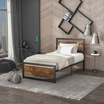 Single/double/king Metal Bed Frame With Headboard Footboard | Single | Brown