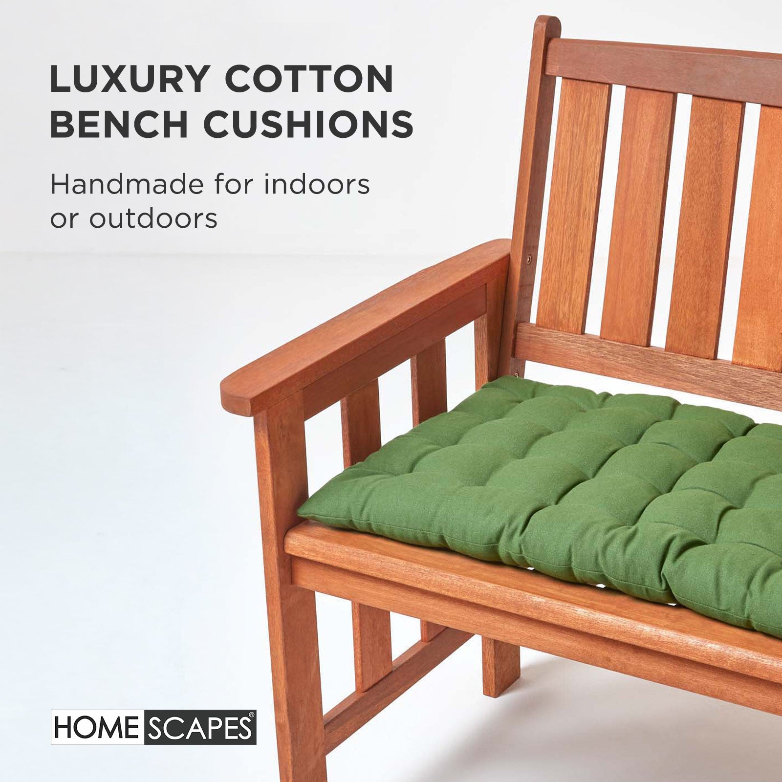 Outdoor Bench Cushion For 2 & 3 Seater Garden Seat Pad For Furniture, Kitchen, Dining & Indoor Use | 3 | Dark Olive