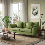 2-seater Chenille Upholstered Sofa With Pillows | Green