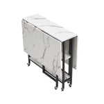 Breeins Folding Dining Table With Wheels And Storage Shelves