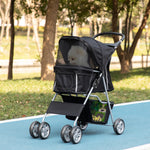 Pet Stroller Carrier Foldable Deluxe Jogger Walk Travel Dog Cat | Black