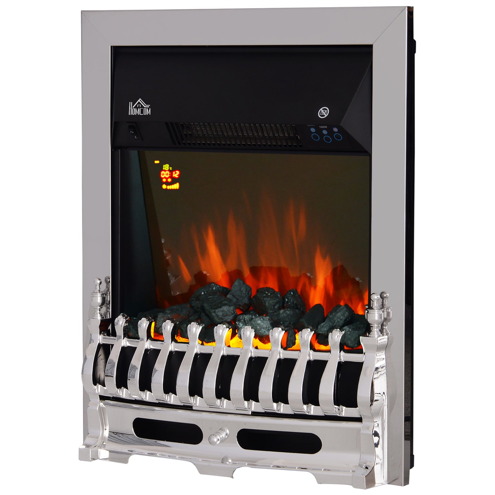 Electric Fireplace 1/2kw Led Fire Remote Control Heater