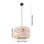 Rustic Bamboo Woven Pendant Light – Cylindrical Lampshade With Natural Beech Tone For Cozy Home Décor