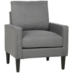 Removable Pillow Linen Accent Chair | Dark Grey