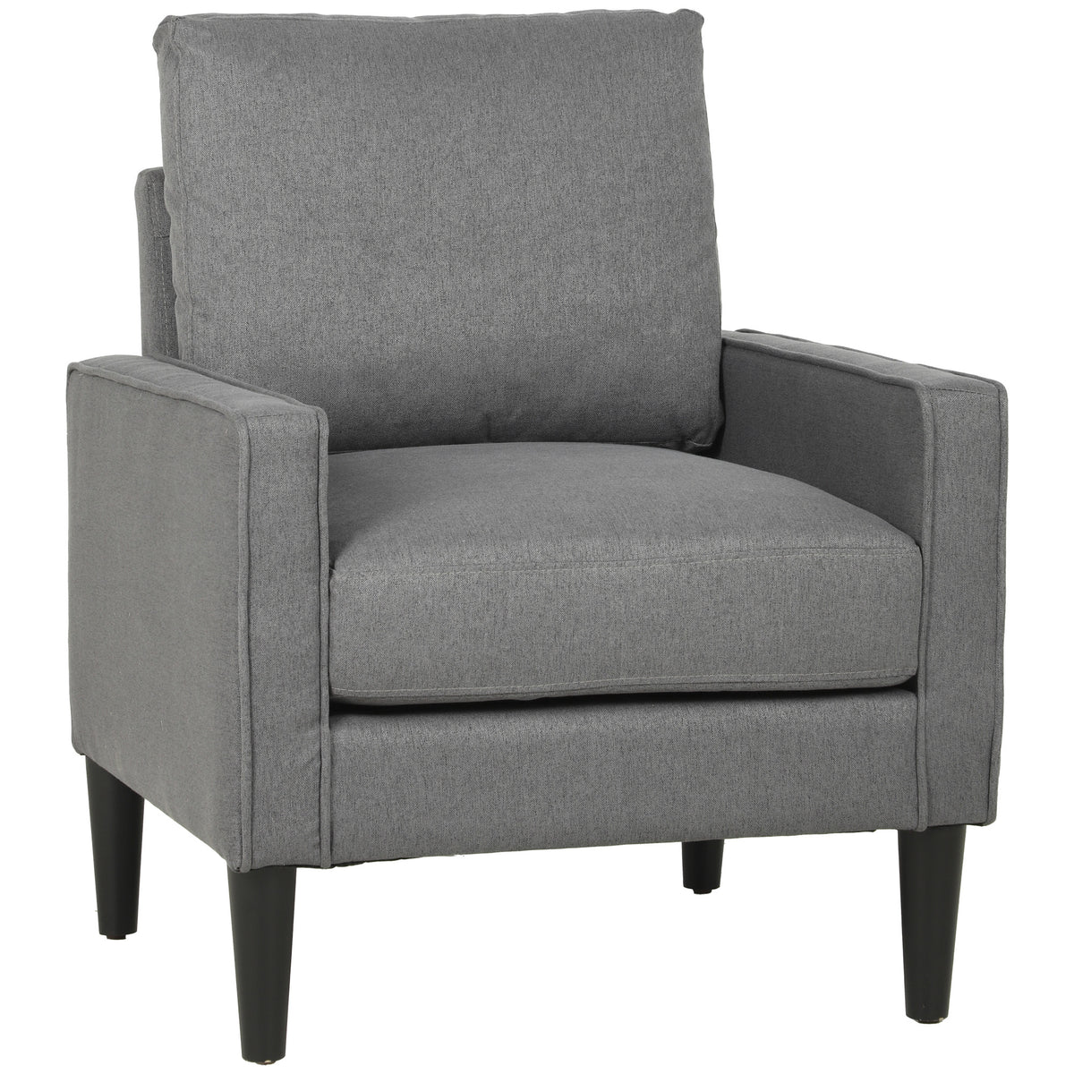 Removable Pillow Linen Accent Chair | Dark Grey